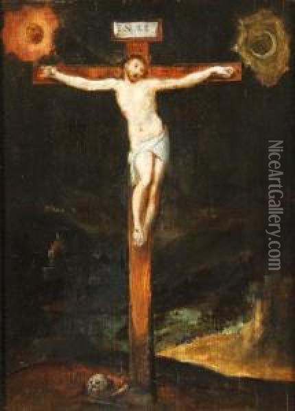 The Crucifixion Oil Painting - Gillis Mostaert