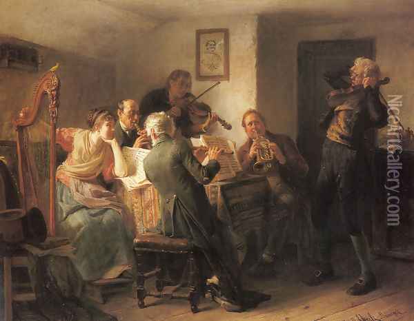 The Sour Note Oil Painting - Adolf Eberle