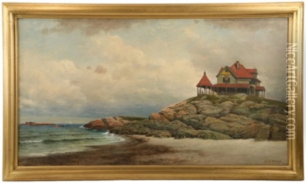 Summer Cottage, Cohasset, Massachusetts Oil Painting - James Brade Sword