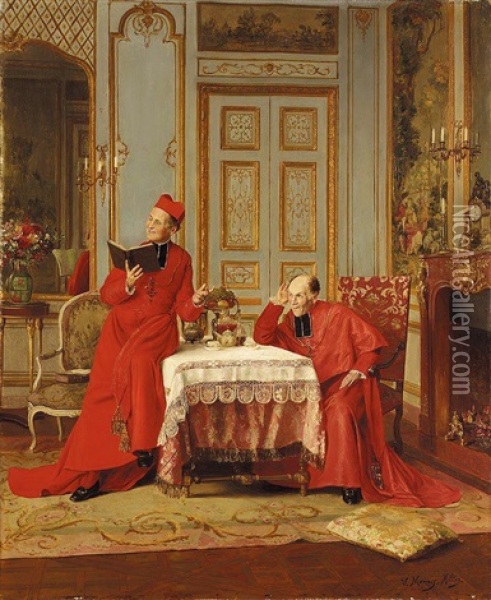 Le Sermon Oil Painting - Victor Marais-Milton