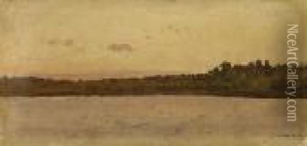 Jezioro, Ok. 1900-1910 Oil Painting - Jozef Chelmonski