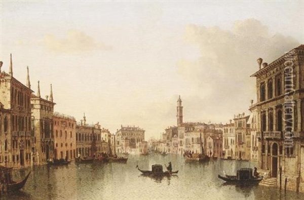 Partie In Venedig Oil Painting - Ludwig Hermann
