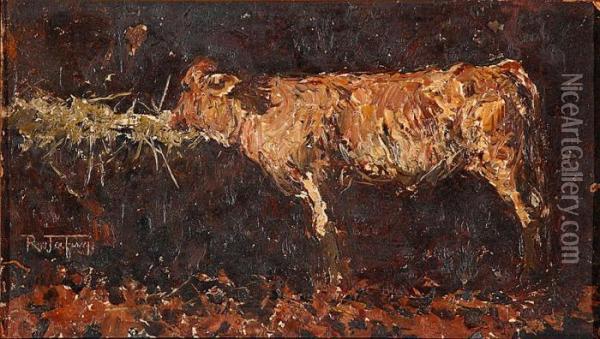Una Vaca Oil Painting - Raffaele Tafuri