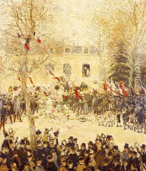 The Festival For The 80th Birthday Of The Poete Oil Painting - Jean-Francois Raffaelli