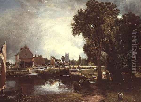 Dedham Lock and Mill 2 Oil Painting - John Constable