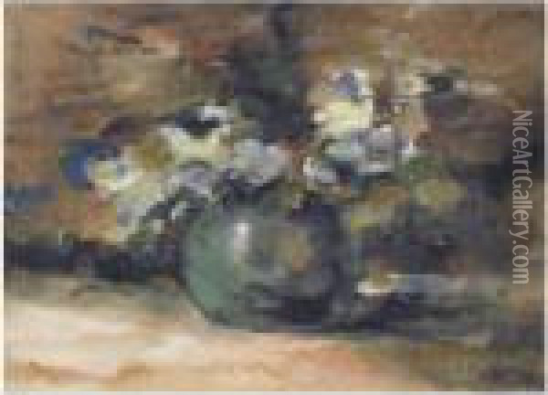 A Still Life With Daisies In A Vase Oil Painting - George Hendrik Breitner