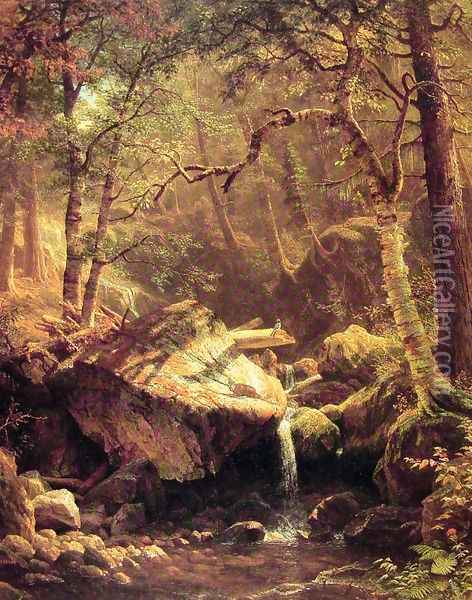The Mountain Brook Oil Painting - Albert Bierstadt