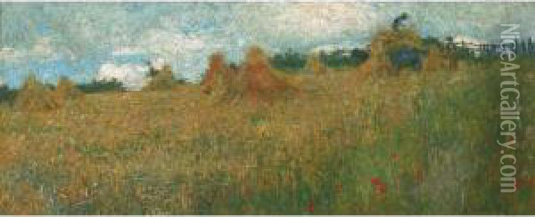 The Corn Field Oil Painting - Emanuel Phillips Fox