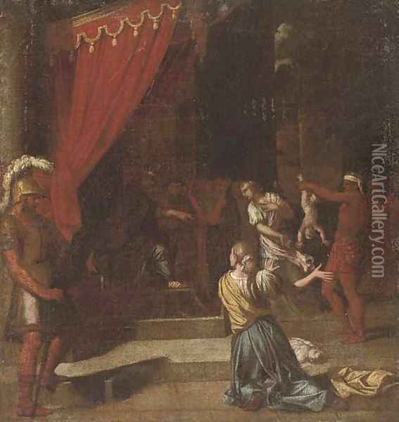 The Judgement of Solomon Oil Painting - Louis Boullogne Le Vieux