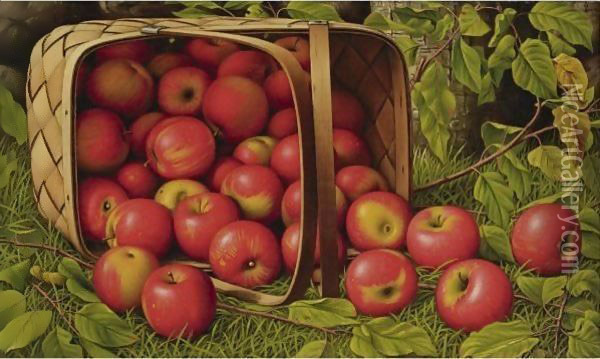 Basket Of Apples 2 Oil Painting - Levi Wells Prentice