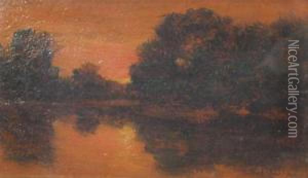 Twilight Oil Painting - Constantin Aricescu