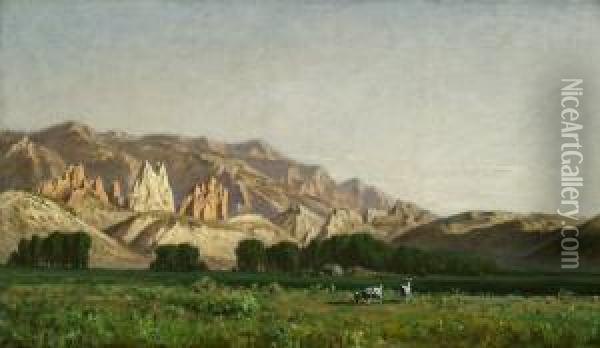 Southwest Mountain Range Oil Painting - William Lewis Marple