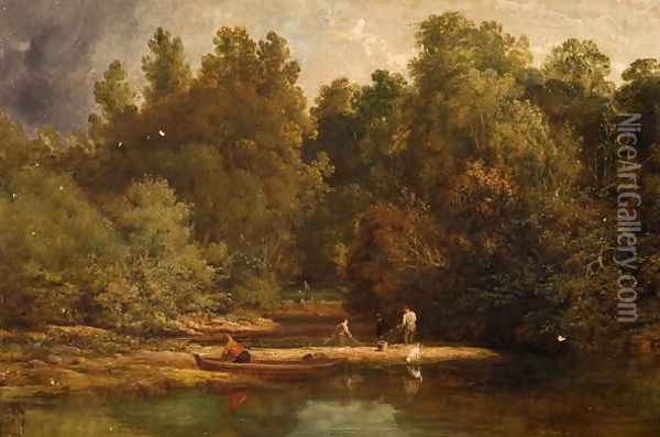 On the Trent Oil Painting - Benjamin Shipham