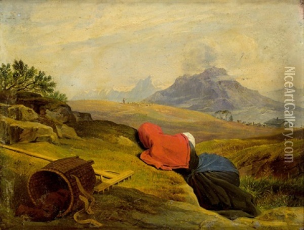 Schlafende Bauerin Oil Painting - Friedrich Philip Reinhold
