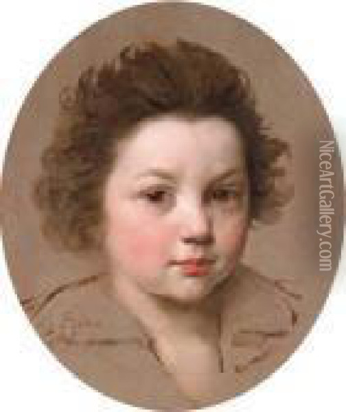 Head Of A Boy Oil Painting - Charles Lebrun