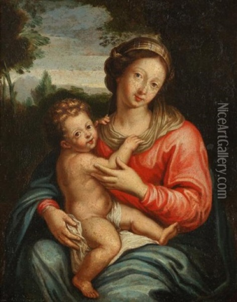 Vierge A L'enfant Oil Painting - Nicolas Pierre Loir