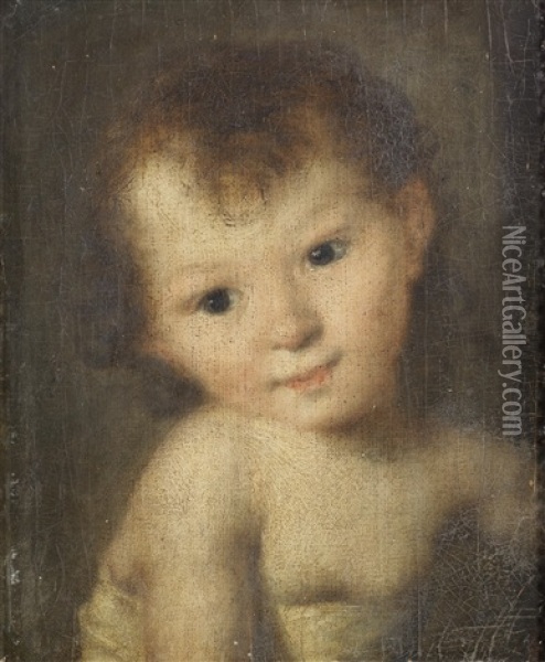 Portrait Of A Young Child Oil Painting - Gabriel (Gaspard) Gresly