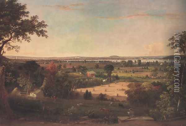 View Of The City Of Washington From The Virginia Shore 1856 Oil Painting - William MacLeod