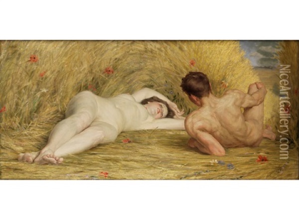 Sommerliche Idylle Oil Painting - Auguste (Maurice Francois Giuslain) Leveque