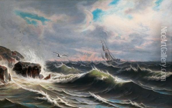 Stormy Seas Oil Painting - Johan Knutson