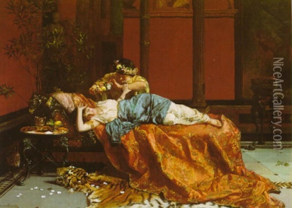 Flitterwochen (the Honeymoon) Oil Painting - Hermann Clementz