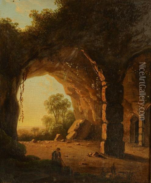 A Ruined Arcaded Grotto Oil Painting - Jan Both