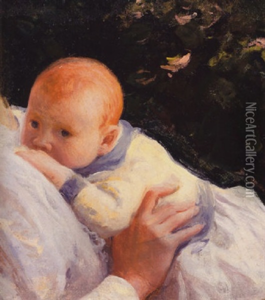 Theodore Lambert Decamp As An Infant Oil Painting - Joseph De Camp