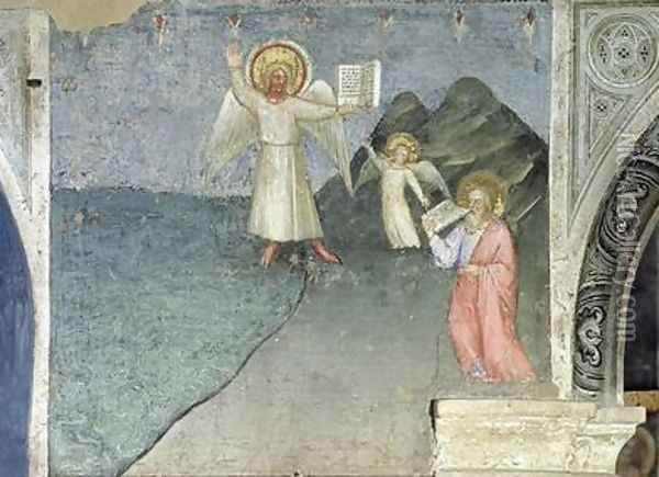 St John Eating the Book 1360-70 Oil Painting - Giusto di Giovanni de' Menabuoi