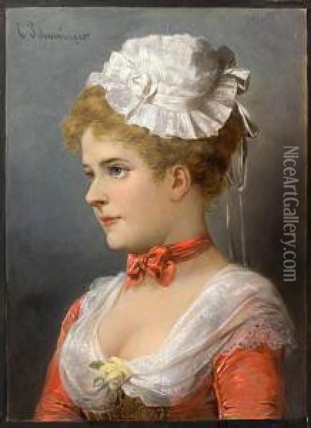 Portret Kobiety Oil Painting - Carl I Schweninger