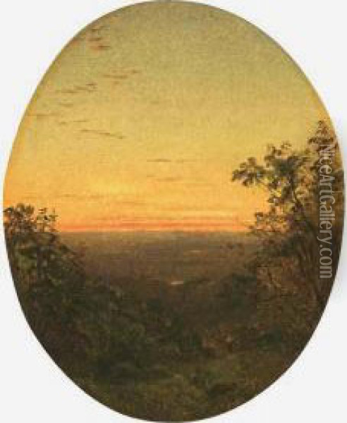 Sunset Landscape Oil Painting - James Augustus Suydam