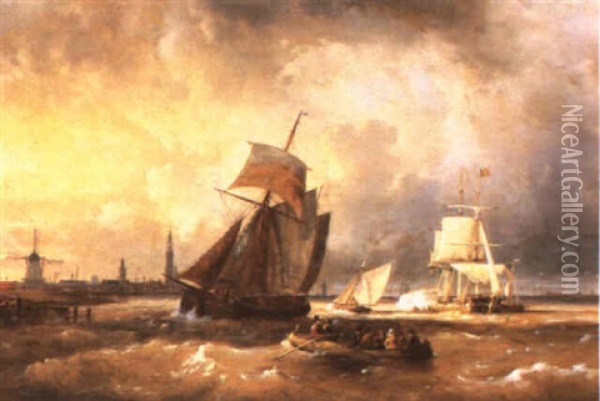Fort Du Nord, Antwerp Oil Painting - Egidius Linnig