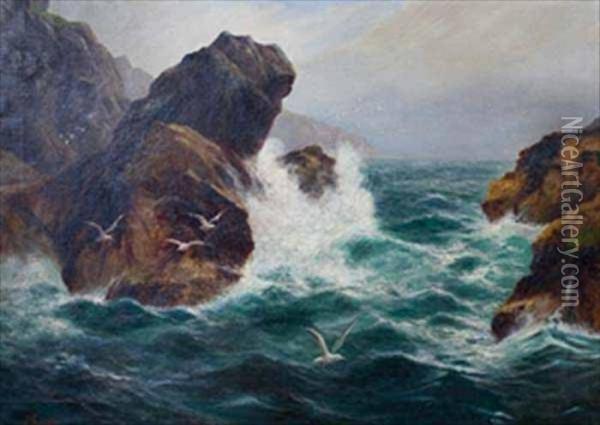 Crashing Waves Oil Painting - Peter Graham