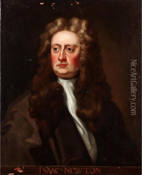 Portrait Of Sir Isaac Newton Oil Painting - Sir Godfrey Kneller