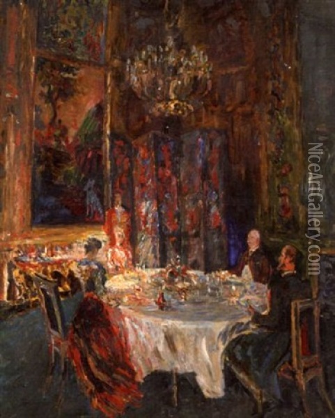 Le Diner Oil Painting - Alexis Paul Arapov