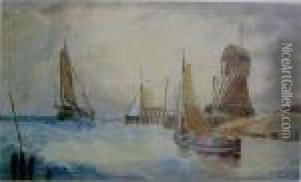 Entering The Zuyder Zee Oil Painting - Wood