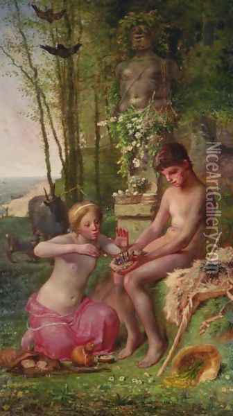 Spring (Daphnis and Chloë) Oil Painting - Jean-Francois Millet