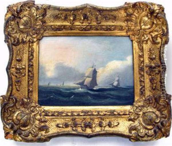 Shipping In Open Seas Oil Painting - James Miller Huggins