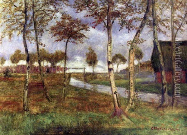 Herbst Am Moorgraben Oil Painting - Otto Modersohn