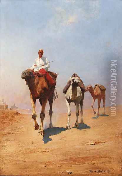 Crossing the desert Oil Painting - Franz Xavier Kosler