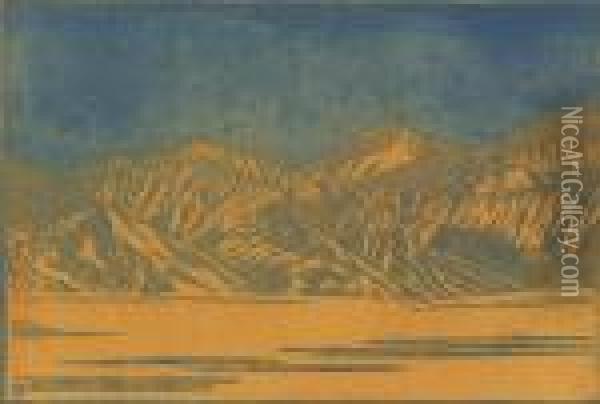 Funeral Range Death Valley Oil Painting - Frank Redlinger