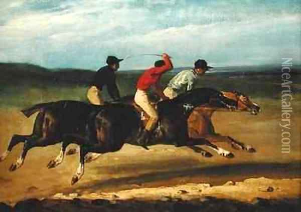 The Horse Race Oil Painting - Theodore Gericault