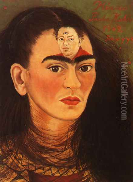 Diego And I 1949 Oil Painting - Frida Kahlo