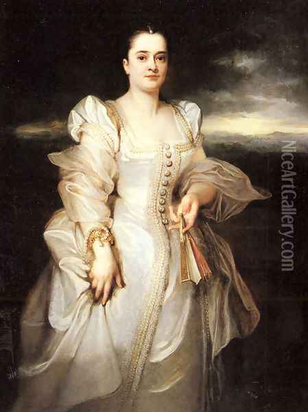 Portrait of a Woman Oil Painting - Adolphe Joseph Thomas Monticelli