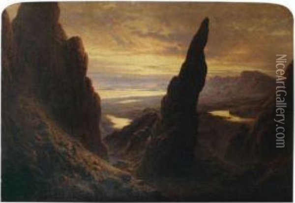 Berger Ecossais Dans Les Montagnes Oil Painting - Waller Hugh Paton