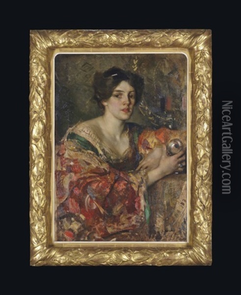 The Fortune Teller, Miss Jane Aitken Oil Painting - Edward Arthur Walton