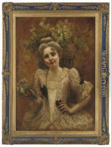 The Flower Seller Oil Painting - Valentine Cameron Prinsep
