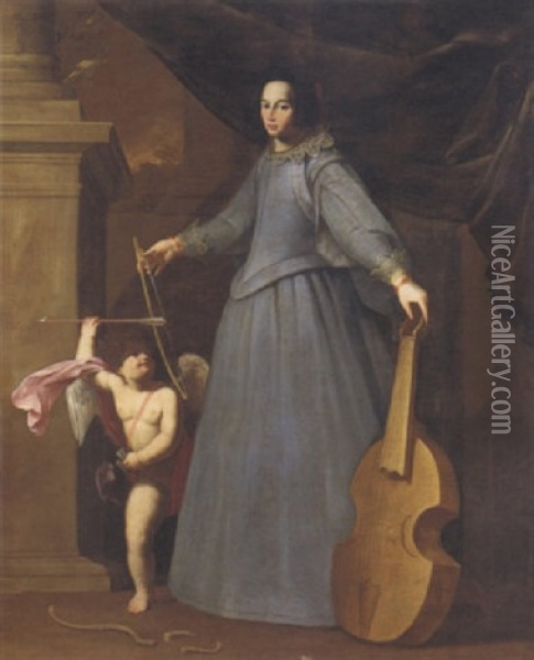 Ritratto Della Cantante Leonora Baroni Oil Painting - Fabio della Corgna
