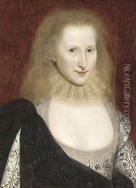 Portrait of a Lady, said to be Anne of Denmark Oil Painting - Robert Peake