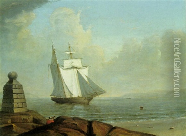 Sailing, Mount Desert Island, Maine Oil Painting - Fitz Henry Lane