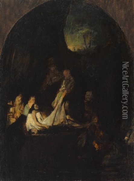 Grablegung Christi Oil Painting - Hans von Marees